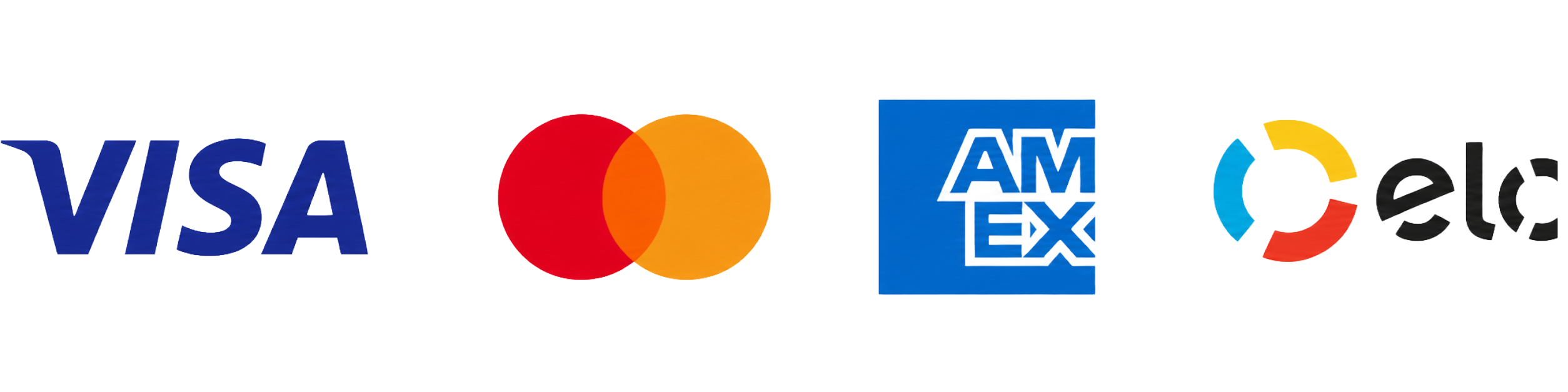 Bandeiras de cartões aceitos
